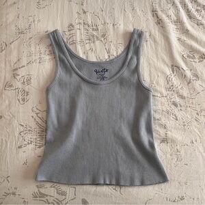 Brandy Melville Light Gray Ribbed Tank Top